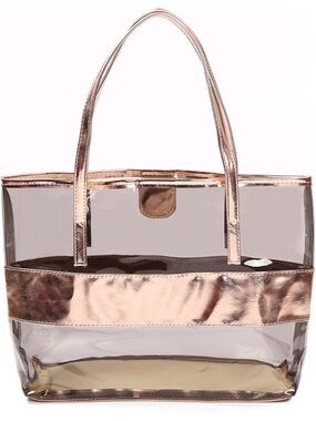 Clear Rose Gold Tote Bag